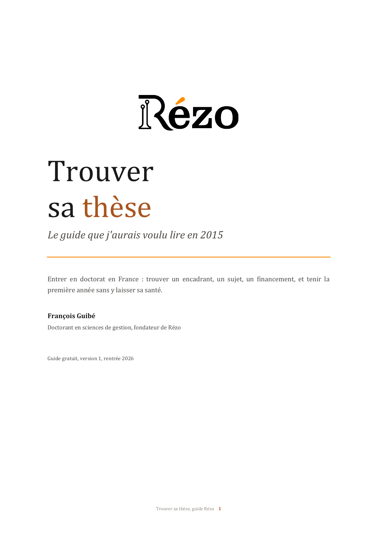 Couverture du guide « Trouver sa thèse », écrit par François Guibé